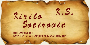Kirilo Sotirović vizit kartica